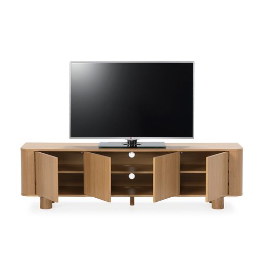 Wooden TV stand in oak color, 180 x 40 x 50.5 cm | Padoc