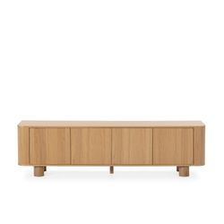 Wooden TV stand in oak color, 180 x 40 x 50.5 cm | Padoc