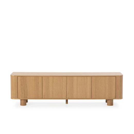 Wooden TV stand in oak color, 180 x 40 x 50.5 cm | Padoc