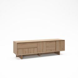 Wooden TV stand in oak color, 180 x 45 x 55.3 cm | Carpi