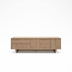 Wooden TV stand in oak color, 180 x 45 x 55.3 cm | Carpi