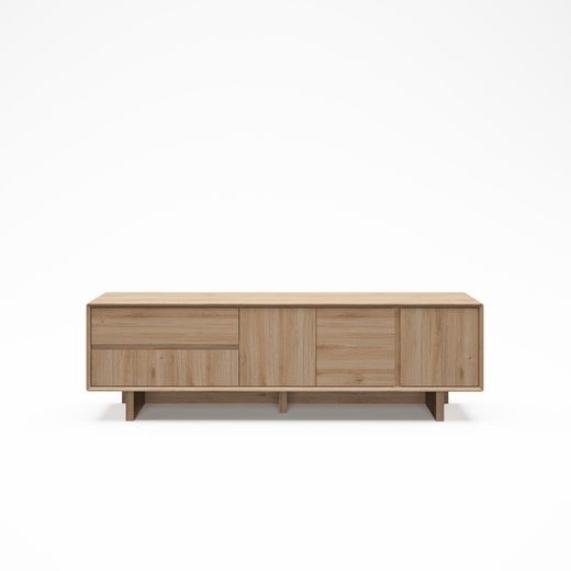 Wooden TV stand in oak color, 180 x 45 x 55.3 cm | Carpi