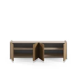 Wooden TV stand in oak and cream, 180 x 35 x 55 cm | Boucleon