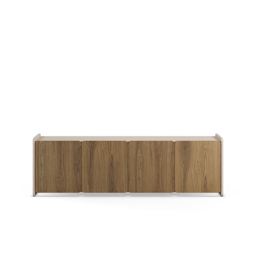 Wooden TV stand in oak and cream, 180 x 35 x 55 cm | Boucleon