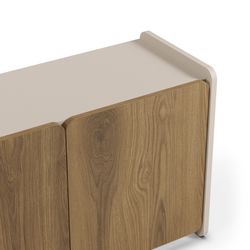 Wooden TV stand in oak and cream, 180 x 35 x 55 cm | Boucleon