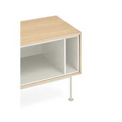 Wooden TV stand in oak and cream, 180 x 40 x 58 cm | Yoko