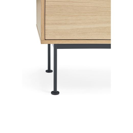Wooden TV stand in oak and anthracite grey, 180 x 40 x 58 cm | Yoko