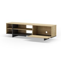TV-Schrank aus Holz in Eiche und Schwarz, 160 x 35,6 x 44 cm | Cequoia