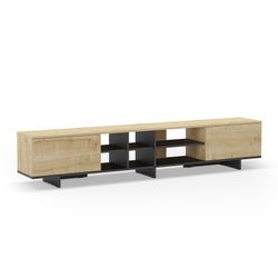 TV-Schrank aus Holz in Eiche und Schwarz, 230 x 35,6 x 44 cm | Cequoia