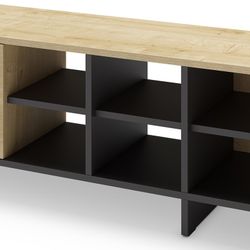 TV-Schrank aus Holz in Eiche und Schwarz, 230 x 35,6 x 44 cm | Cequoia