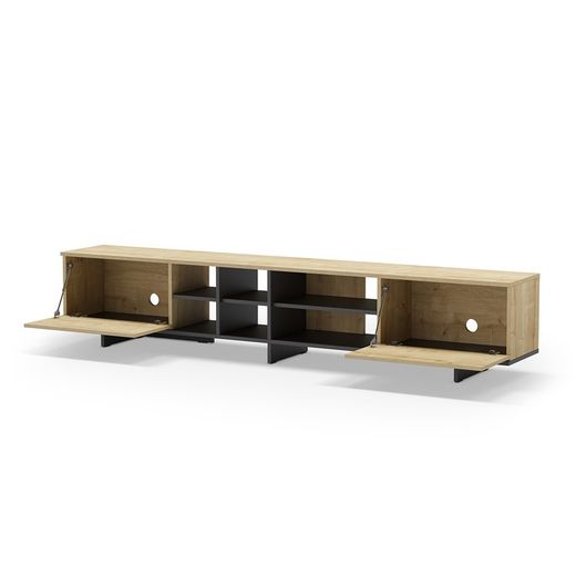 TV-Schrank aus Holz in Eiche und Schwarz, 230 x 35,6 x 44 cm | Cequoia