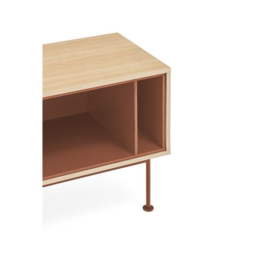 Wooden TV stand in oak and tile, 180 x 40 x 58 cm | Yoko