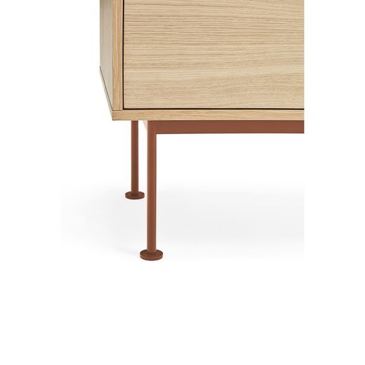 Wooden TV stand in oak and tile, 180 x 40 x 58 cm | Yoko