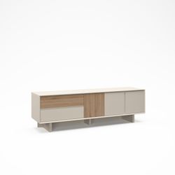 Wooden TV stand in oak and mink color, 180 x 45 x 55.3 cm | Carpi