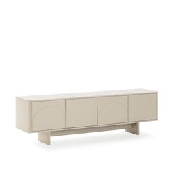 Cream-colored wooden TV stand, 180 x 40 x 55 cm | Solei