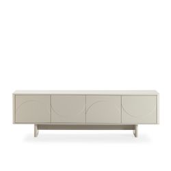 Cream-colored wooden TV stand, 180 x 40 x 55 cm | Solei