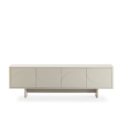 Cream-colored wooden TV stand, 180 x 40 x 55 cm | Solei