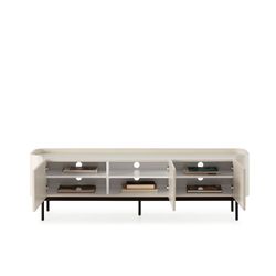 Cream-colored wooden TV stand, 180 x 40 x 55 cm | Willa