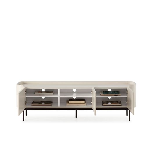 Cream-colored wooden TV stand, 180 x 40 x 55 cm | Willa