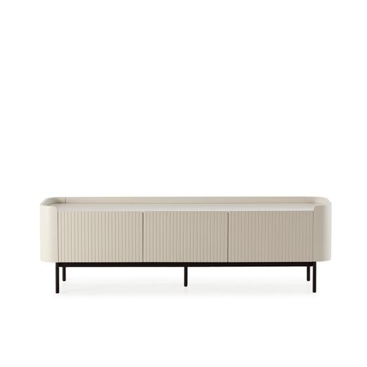 Cream-colored wooden TV stand, 180 x 40 x 55 cm | Willa