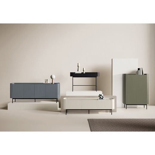 Cream-colored wooden TV stand, 180 x 40 x 55 cm | Willa