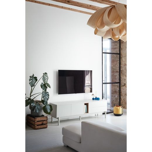 Cream wooden TV cabinet, 180 x 40 x 56 cm | Corvo