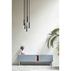 Pearl grey wooden TV cabinet, 180 x 40 x 56 cm | Corvo