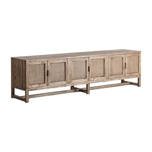 Mueble TV de madera en marrón, 220 x 45 x 60 cm | Byremo