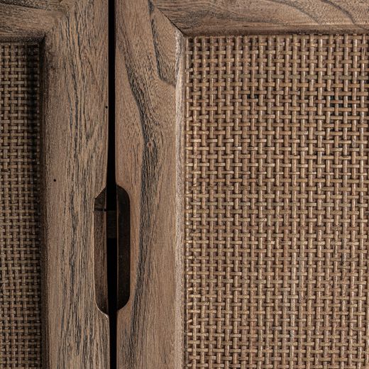 Mueble TV de madera en marrón, 220 x 45 x 60 cm | Byremo