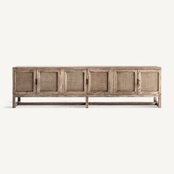 Mueble TV de madera en marrón, 220 x 45 x 60 cm | Byremo