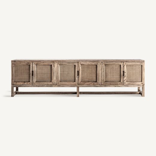 Mueble TV de madera en marrón, 220 x 45 x 60 cm | Byremo