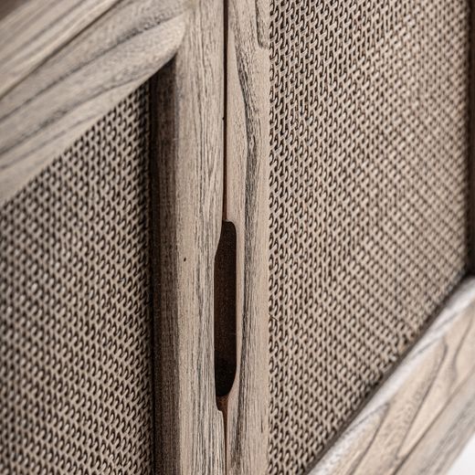 Mueble TV de madera en marrón, 220 x 45 x 60 cm | Byremo