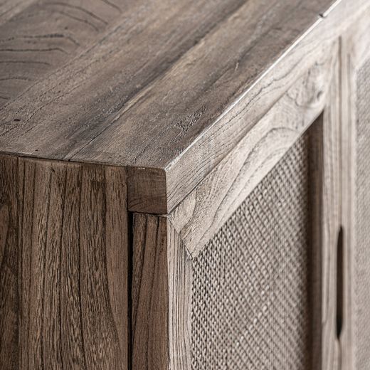Mueble TV de madera en marrón, 220 x 45 x 60 cm | Byremo