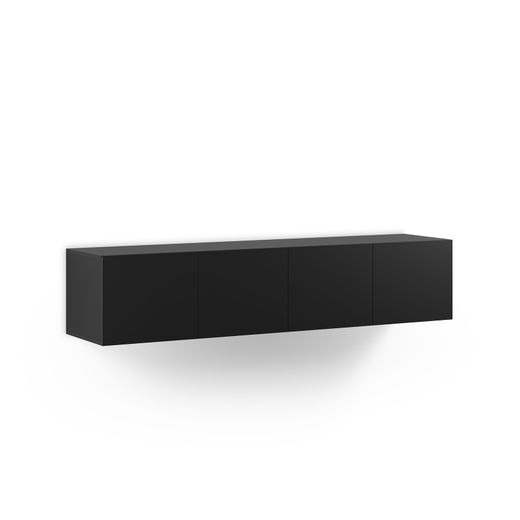 Mueble TV de madera en negro, 180 x 35 x 38 cm | Daroca