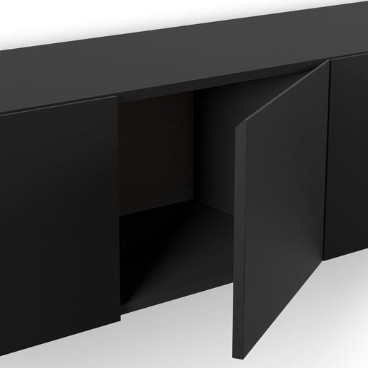 Ξύλινη βάση τηλεόρασης σε μαύρο χρώμα, 180 x 35 x 38 εκ. | Daroca