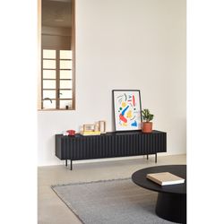 Black wooden TV cabinet, 180 x 40 x 52 cm | Sierra