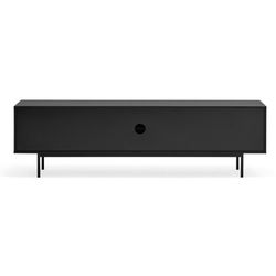 Black wooden TV cabinet, 180 x 40 x 52 cm | Sierra
