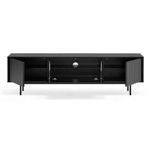 Black wooden TV cabinet, 180 x 40 x 52 cm | Sierra