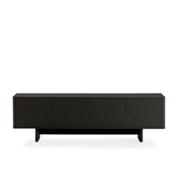 Wooden TV stand in black, 180 x 40 x 55 cm | Solei