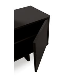 Wooden TV stand in black, 180 x 40 x 55 cm | Solei