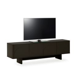 Wooden TV stand in black, 180 x 40 x 55 cm | Solei