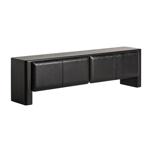 Mueble TV de madera en negro, 200 x 40 x 55 cm | Norfolk