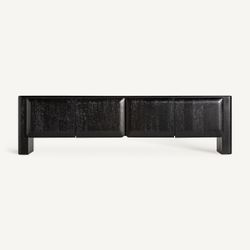 Mueble TV de madera en negro, 200 x 40 x 55 cm | Norfolk