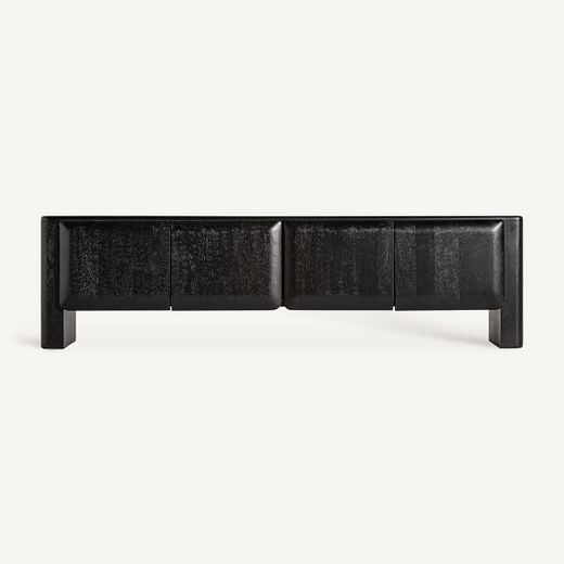 Mueble TV de madera en negro, 200 x 40 x 55 cm | Norfolk