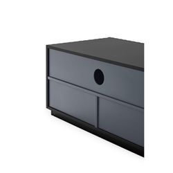 Doric Black and Anthracite Grey Wooden TV Stand, 180 x 46 x 42 cm