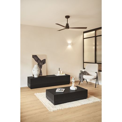 Doric Black and Anthracite Grey Wooden TV Stand, 180 x 46 x 42 cm