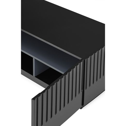 Doric Black and Anthracite Grey Wooden TV Stand, 180 x 46 x 42 cm