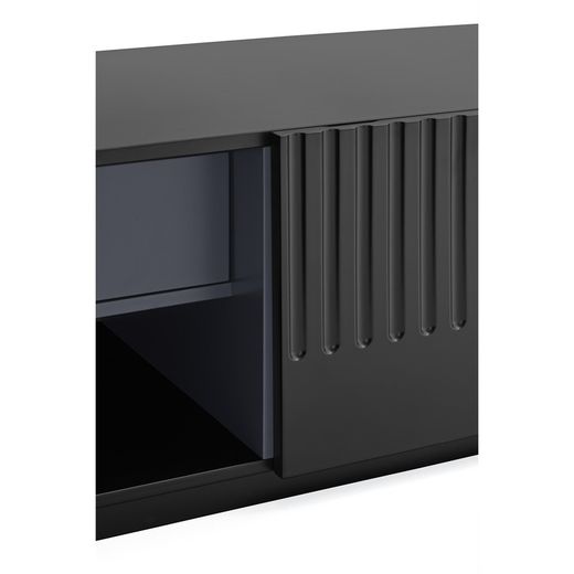 Doric Black and Anthracite Grey Wooden TV Stand, 180 x 46 x 42 cm