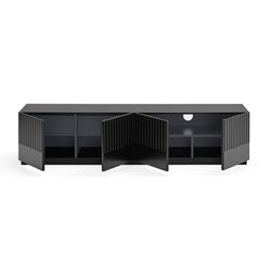 Doric Black and Anthracite Grey Wooden TV Stand, 180 x 46 x 42 cm