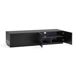 Doric Black and Anthracite Grey Wooden TV Stand, 180 x 46 x 42 cm